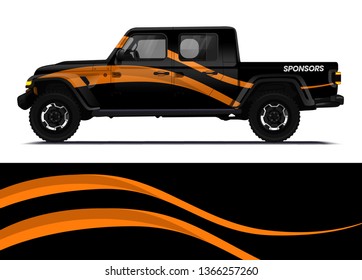 Car decal wrap design template vector illustration. Background abstract stripe racing sport graphic designs kit for race car, rally, vehicle, livery and adventure