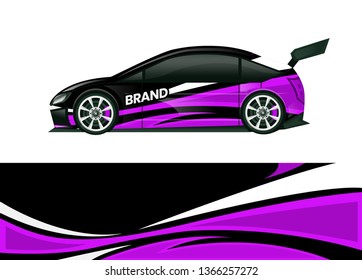 Car decal wrap design template vector illustration. Background abstract stripe racing sport graphic designs kit for race car, rally, vehicle, livery and adventure