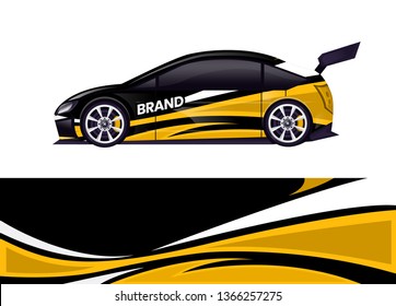Car decal wrap design template vector illustration. Background abstract stripe racing sport graphic designs kit for race car, rally, vehicle, livery and adventure