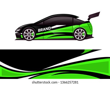 Car decal wrap design template vector illustration. Background abstract stripe racing sport graphic designs kit for race car, rally, vehicle, livery and adventure