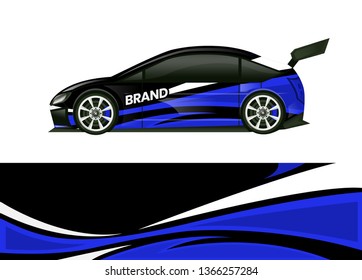 Car decal wrap design template vector illustration. Background abstract stripe racing sport graphic designs kit for race car, rally, vehicle, livery and adventure