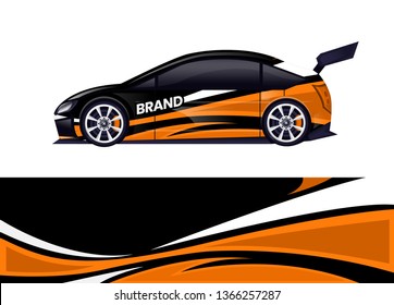 Car decal wrap design template vector illustration. Background abstract stripe racing sport graphic designs kit for race car, rally, vehicle, livery and adventure