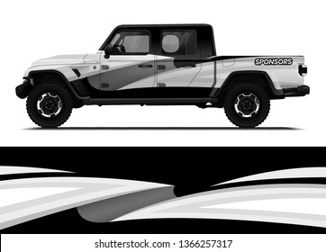 Car decal wrap design template vector illustration. Background abstract stripe racing sport graphic designs kit for race car, rally, vehicle, livery and adventure
