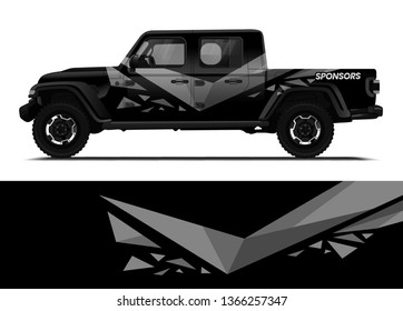 Car decal wrap design template vector illustration. Background abstract stripe racing sport graphic designs kit for race car, rally, vehicle, livery and adventure