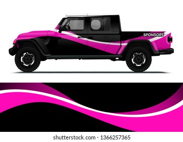 Car decal wrap design template vector illustration. Background abstract stripe racing sport graphic designs kit for race car, rally, vehicle, livery and adventure
