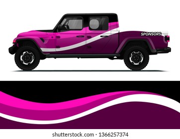 Car decal wrap design template vector illustration. Background abstract stripe racing sport graphic designs kit for race car, rally, vehicle, livery and adventure