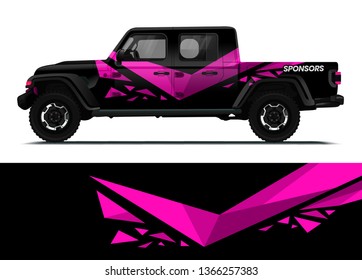 Car decal wrap design template vector illustration. Background abstract stripe racing sport graphic designs kit for race car, rally, vehicle, livery and adventure