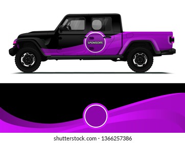 Car decal wrap design template vector illustration. Background abstract stripe racing sport graphic designs kit for race car, rally, vehicle, livery and adventure