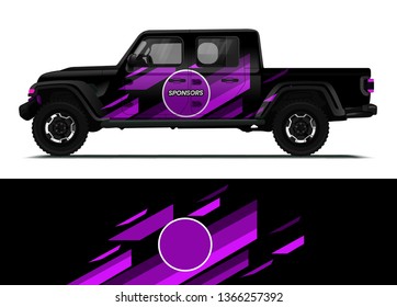 Car decal wrap design template vector illustration. Background abstract stripe racing sport graphic designs kit for race car, rally, vehicle, livery and adventure