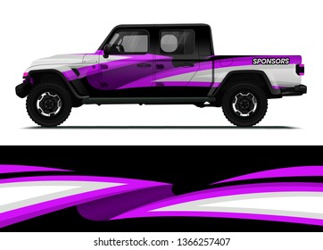 Car decal wrap design template vector illustration. Background abstract stripe racing sport graphic designs kit for race car, rally, vehicle, livery and adventure