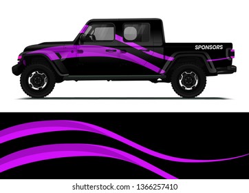 Car decal wrap design template vector illustration. Background abstract stripe racing sport graphic designs kit for race car, rally, vehicle, livery and adventure