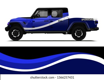 Car decal wrap design template vector illustration. Background abstract stripe racing sport graphic designs kit for race car, rally, vehicle, livery and adventure