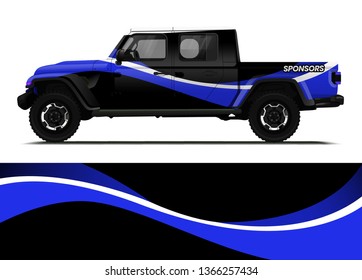 Car decal wrap design template vector illustration. Background abstract stripe racing sport graphic designs kit for race car, rally, vehicle, livery and adventure
