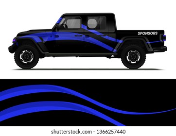 Car decal wrap design template vector illustration. Background abstract stripe racing sport graphic designs kit for race car, rally, vehicle, livery and adventure