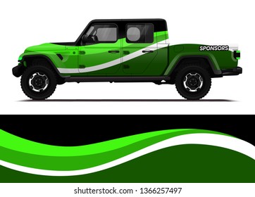 Car decal wrap design template vector illustration. Background abstract stripe racing sport graphic designs kit for race car, rally, vehicle, livery and adventure