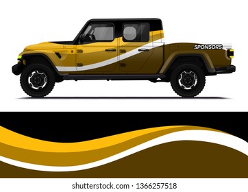 Car decal wrap design template vector illustration. Background abstract stripe racing sport graphic designs kit for race car, rally, vehicle, livery and adventure