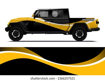Car decal wrap design template vector illustration. Background abstract stripe racing sport graphic designs kit for race car, rally, vehicle, livery and adventure