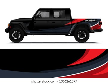 Car decal wrap design template vector illustration. Background abstract stripe racing sport graphic designs kit for race car, rally, vehicle, livery and adventure