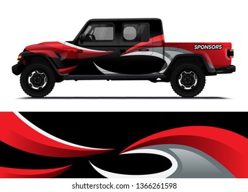 Car decal wrap design template vector illustration. Background abstract stripe racing sport graphic designs kit for race car, rally, vehicle, livery and adventure