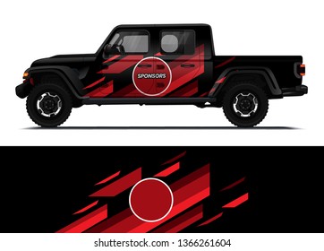 Car decal wrap design template vector illustration. Background abstract stripe racing sport graphic designs kit for race car, rally, vehicle, livery and adventure