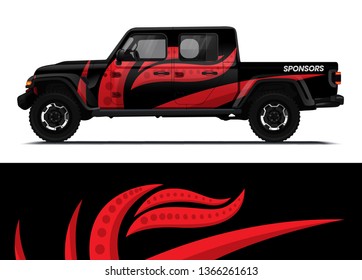 Car decal wrap design template vector illustration. Background abstract stripe racing sport graphic designs kit for race car, rally, vehicle, livery and adventure