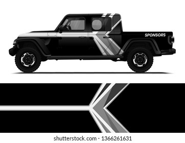 Car decal wrap design template vector illustration. Background abstract stripe racing sport graphic designs kit for race car, rally, vehicle, livery and adventure