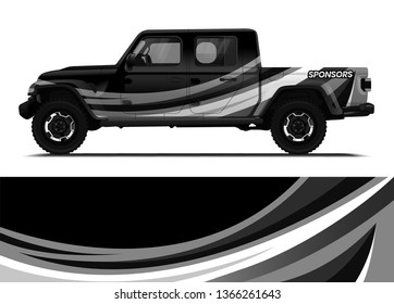 Car decal wrap design template vector illustration. Background abstract stripe racing sport graphic designs kit for race car, rally, vehicle, livery and adventure