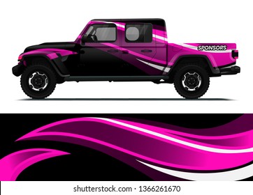 Car decal wrap design template vector illustration. Background abstract stripe racing sport graphic designs kit for race car, rally, vehicle, livery and adventure