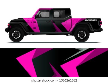 Car decal wrap design template vector illustration. Background abstract stripe racing sport graphic designs kit for race car, rally, vehicle, livery and adventure