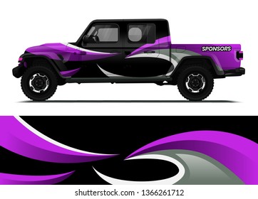 Car decal wrap design template vector illustration. Background abstract stripe racing sport graphic designs kit for race car, rally, vehicle, livery and adventure