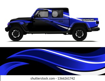 Car decal wrap design template vector illustration. Background abstract stripe racing sport graphic designs kit for race car, rally, vehicle, livery and adventure