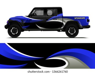 Car decal wrap design template vector illustration. Background abstract stripe racing sport graphic designs kit for race car, rally, vehicle, livery and adventure