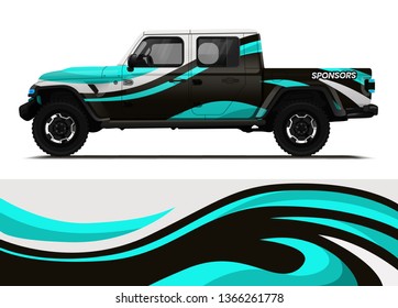 Car decal wrap design template vector illustration. Background abstract stripe racing sport graphic designs kit for race car, rally, vehicle, livery and adventure