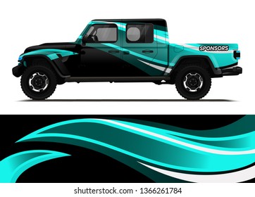 Car decal wrap design template vector illustration. Background abstract stripe racing sport graphic designs kit for race car, rally, vehicle, livery and adventure