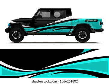 Car decal wrap design template vector illustration. Background abstract stripe racing sport graphic designs kit for race car, rally, vehicle, livery and adventure