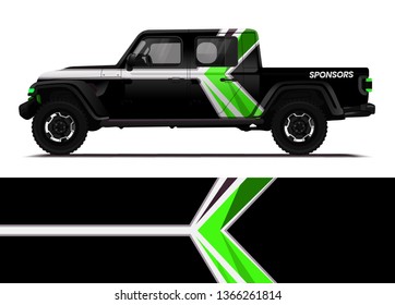 Car decal wrap design template vector illustration. Background abstract stripe racing sport graphic designs kit for race car, rally, vehicle, livery and adventure