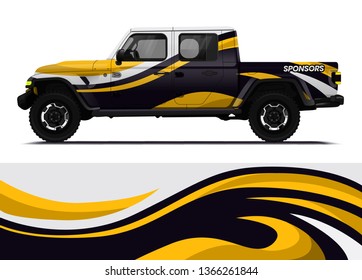 Car decal wrap design template vector illustration. Background abstract stripe racing sport graphic designs kit for race car, rally, vehicle, livery and adventure