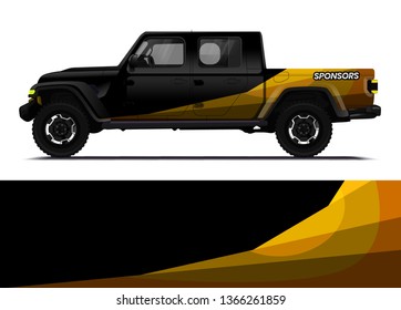 Car decal wrap design template vector illustration. Background abstract stripe racing sport graphic designs kit for race car, rally, vehicle, livery and adventure