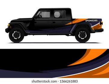 Car decal wrap design template vector illustration. Background abstract stripe racing sport graphic designs kit for race car, rally, vehicle, livery and adventure