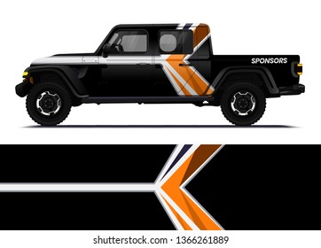 Car decal wrap design template vector illustration. Background abstract stripe racing sport graphic designs kit for race car, rally, vehicle, livery and adventure