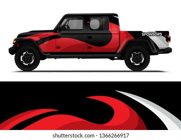Car decal wrap design template vector illustration. Background abstract stripe racing sport graphic designs kit for race car, rally, vehicle, livery and adventure