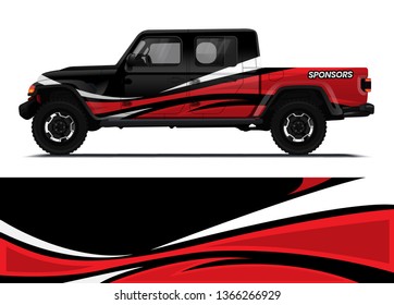 Car decal wrap design template vector illustration. Background abstract stripe racing sport graphic designs kit for race car, rally, vehicle, livery and adventure