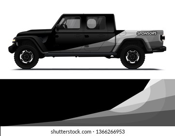 Car decal wrap design template vector illustration. Background abstract stripe racing sport graphic designs kit for race car, rally, vehicle, livery and adventure