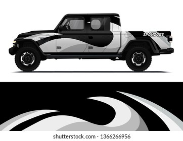 Car decal wrap design template vector illustration. Background abstract stripe racing sport graphic designs kit for race car, rally, vehicle, livery and adventure