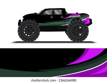 Car decal wrap design template vector illustration. Background abstract stripe racing sport graphic designs kit for race car, rally, vehicle, livery and adventure