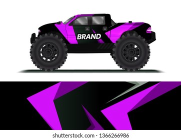 Car decal wrap design template vector illustration. Background abstract stripe racing sport graphic designs kit for race car, rally, vehicle, livery and adventure