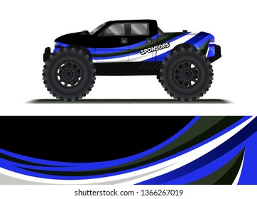 Car decal wrap design template vector illustration. Background abstract stripe racing sport graphic designs kit for race car, rally, vehicle, livery and adventure