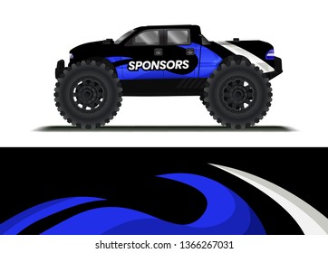 Car decal wrap design template vector illustration. Background abstract stripe racing sport graphic designs kit for race car, rally, vehicle, livery and adventure
