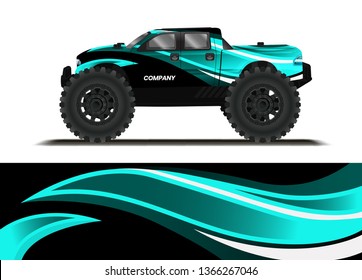 Car decal wrap design template vector illustration. Background abstract stripe racing sport graphic designs kit for race car, rally, vehicle, livery and adventure