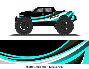 Car decal wrap design template vector illustration. Background abstract stripe racing sport graphic designs kit for race car, rally, vehicle, livery and adventure